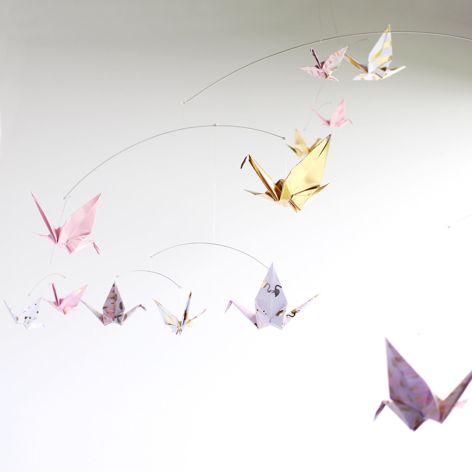 Pink and Gold Crane Mobile – The Timeless Crane